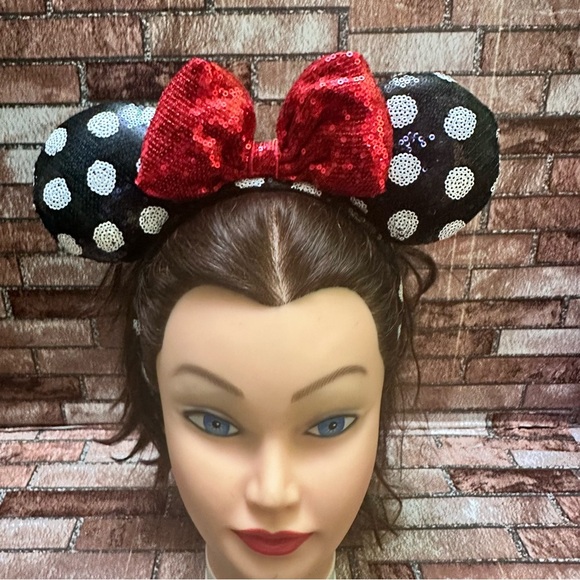 Disney Red and Black Polka Dot Mouse Ears Headband